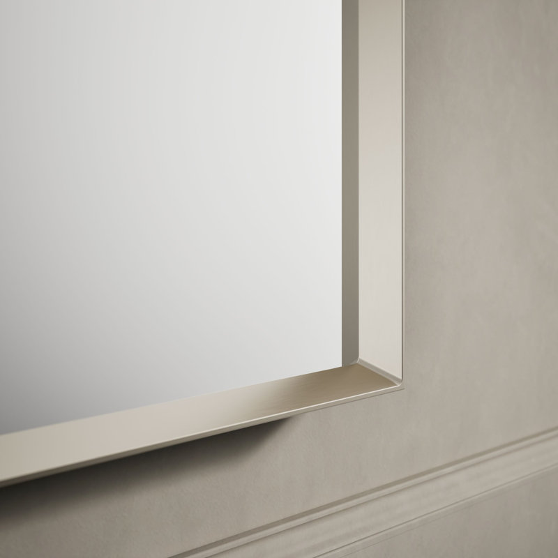 Essential 24 In. X 36 In. Arch Framed Mirror, Brushed Nickel, 32" x 20"