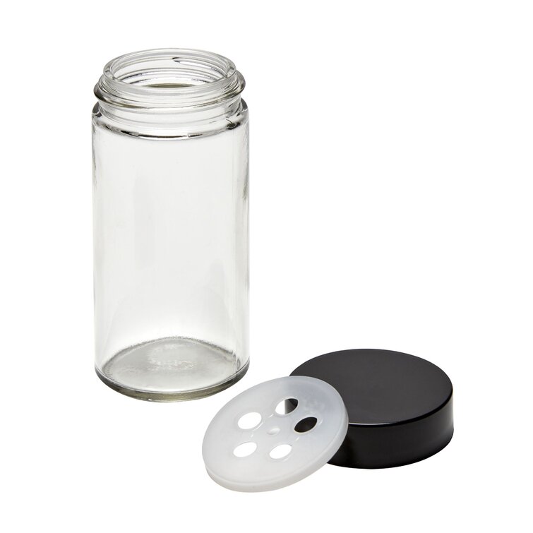 Kamenstein Empty Jars With Black Cap, Set Of 12, 3-Ounce