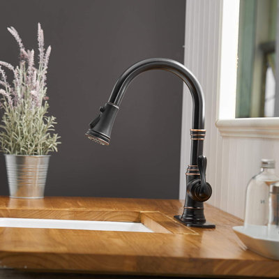 Robinet de cuisine rétractable à 3 jets avec plaque de pont