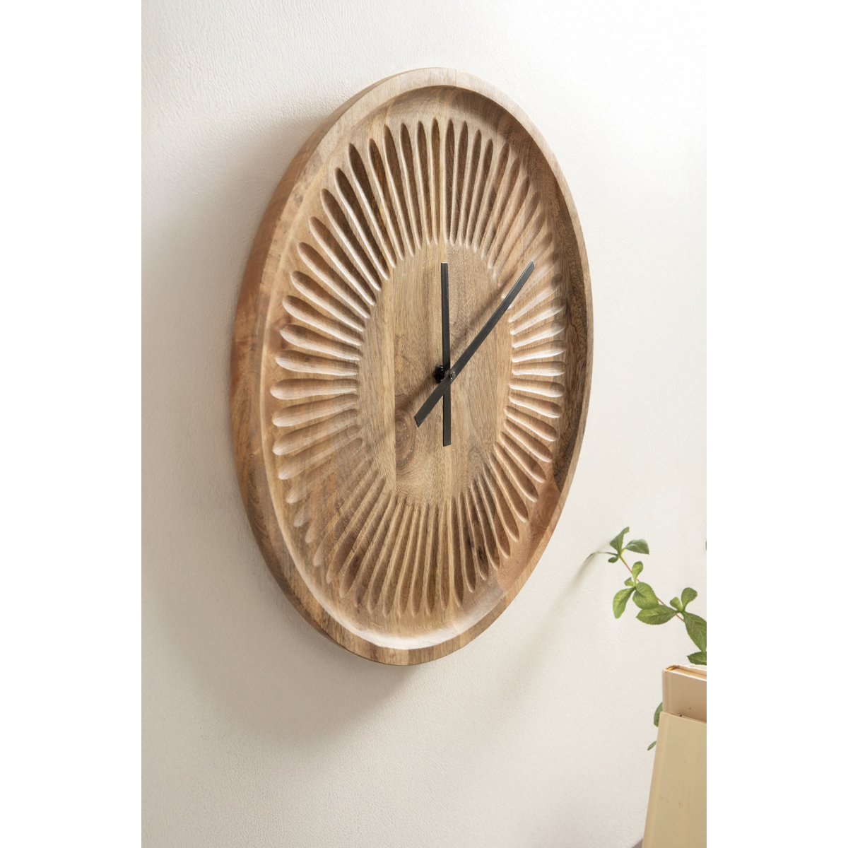 Number Less Clock Pattern Millwood Pines Numberless Carved Wood Clock & Reviews | Wayfair