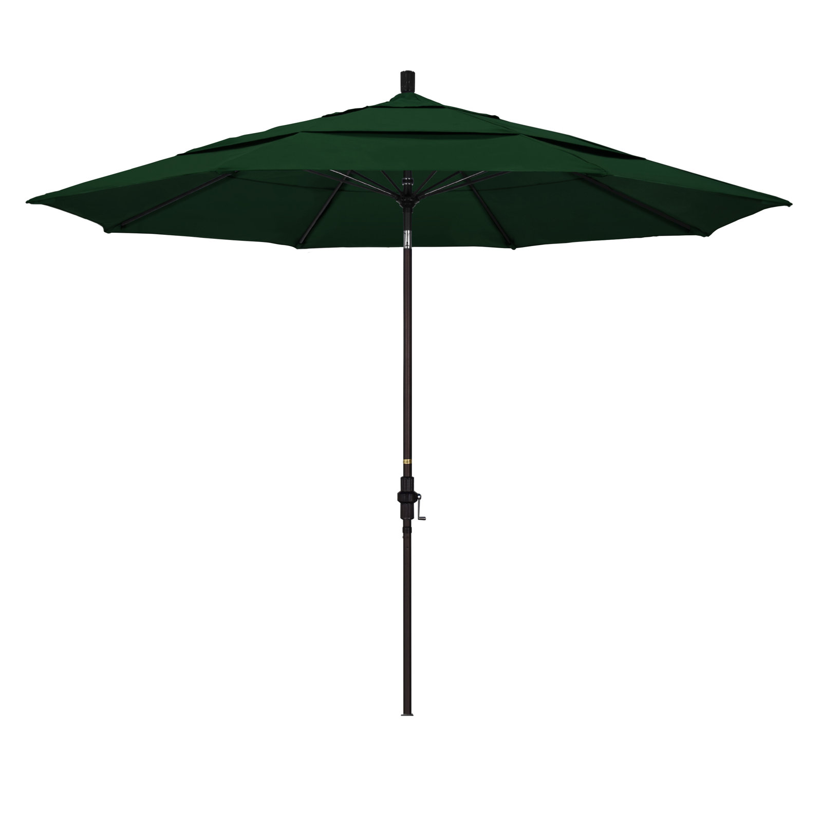 Brent 132'' Sunbrella® Outdoor Umbrella, Pacifica Hunter Green Performance Canvas