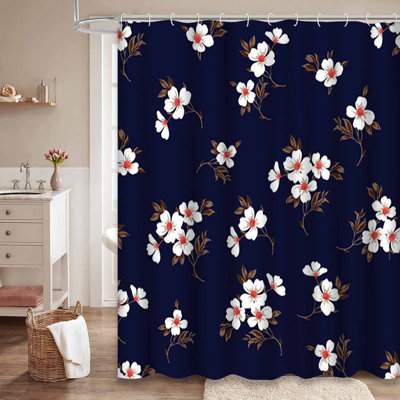 Petit rideau de douche avec 12 crochets