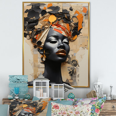 Minimalism African Fashion Woman Portrait - Africa Canvas Prints