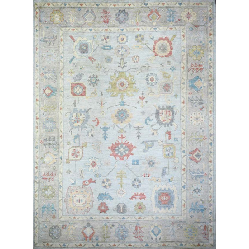 Oushak Collection, Transitional One-of-a-Kind Rectangle 9 X 12'2" Hand Knotted Area Rug