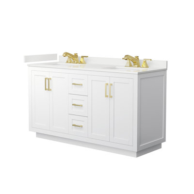 Miranda 60" Freestanding Double Bathroom Vanity with Quartz Top