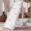 Lit superposé simple au-dessus d'un lit simple, lit superposé au sol avec rampe d'escalade, échelle, garde-corps de sécurité, blanc, lit
