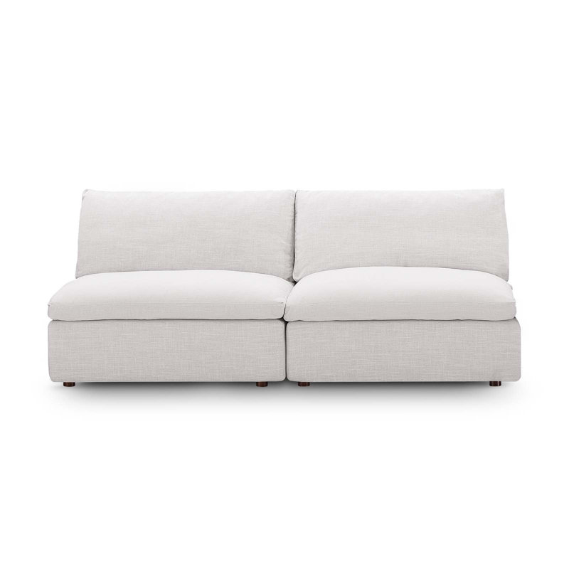 Causeuse modulaire sans accoudoirs 2 pièces Commix, Polyester beige