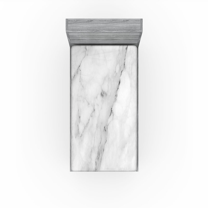 Drap-housse orange Ambesonne, Gris / poussière / marbre blanc 2, Drap-housse pour lit simple TG