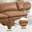 Fauteuil modulaire en cuir grainé brun Brighton