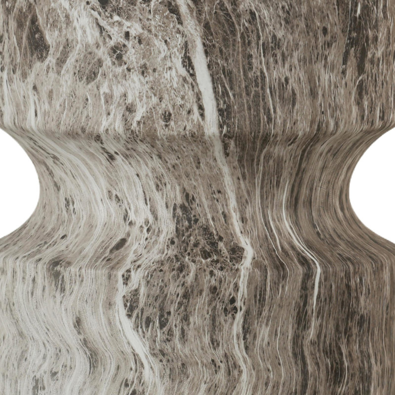 Tables de bout d'extérieur en ciment pour patio, table d'appoint de jardin en faux terrazzo, petite table d'appoint ronde moderne pour l'extérieur, tabouret de jardin en souche d'arbre pour l'intérieur et l'extérieur
