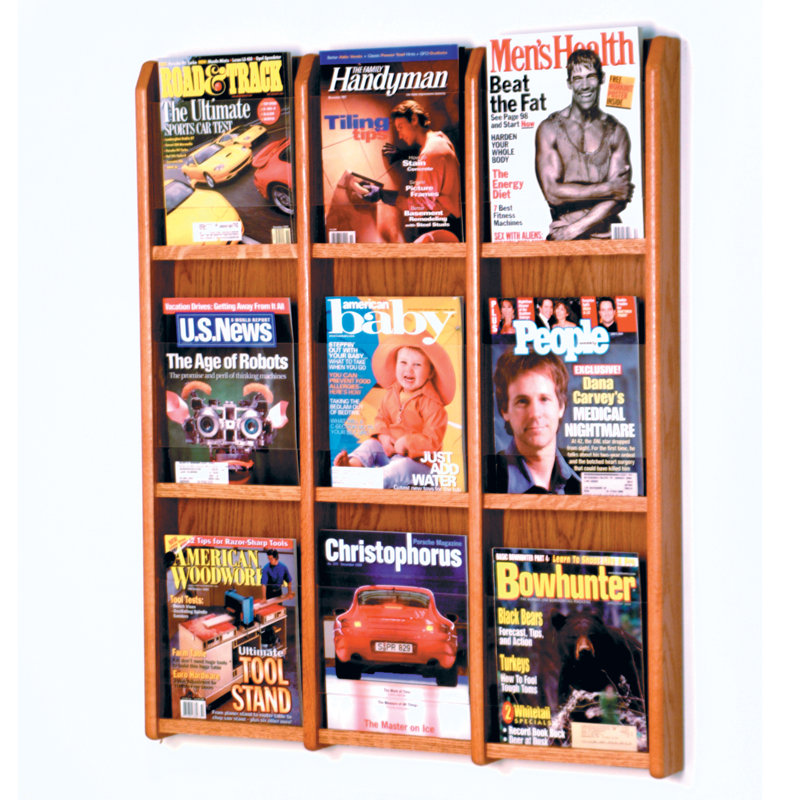 Présentoir mural à 9 poches pour magazines, Noir