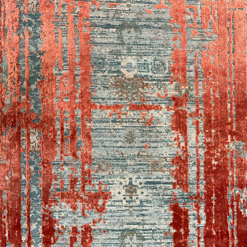 Williston Forge Turkish Modern Erased Design Wool & Silk Rug