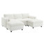 Canapé modulaire 86,5 po en chenille modulaire avec poches de rangement, ensemble de canapé en U à 5 places avec coussins, combinaison libre, canapé Cloud moderne avec 2 repose-pieds mobiles pour le salon, appartement, 3 couleurs-2068823596-2068823599