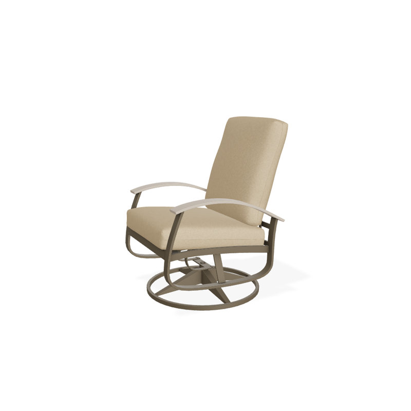 Belle Isle Outdoor Swivel Lounge Chair, Canvas Heather Beige Sunbrella® Canvas, Desert P60, Textured Beachwood