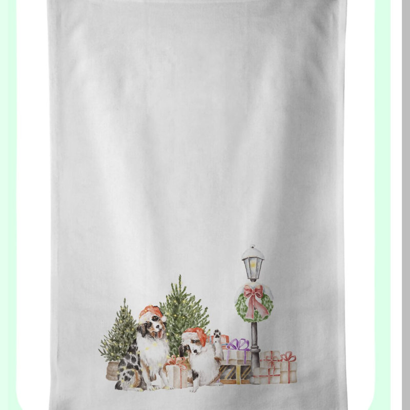 WonderPaws Australian Shepherd Towel Set - Decorative Hand, Face, Hair, Yoga Towels for Kitchen & Bathroom