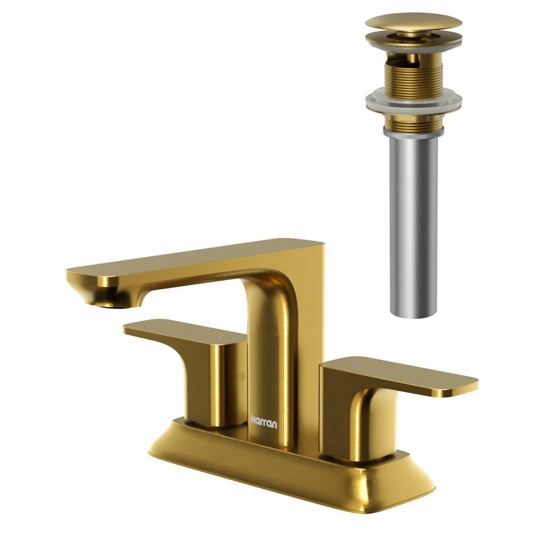 Venda 2-handle Bathroom Faucet with Drain Assembly, Gold