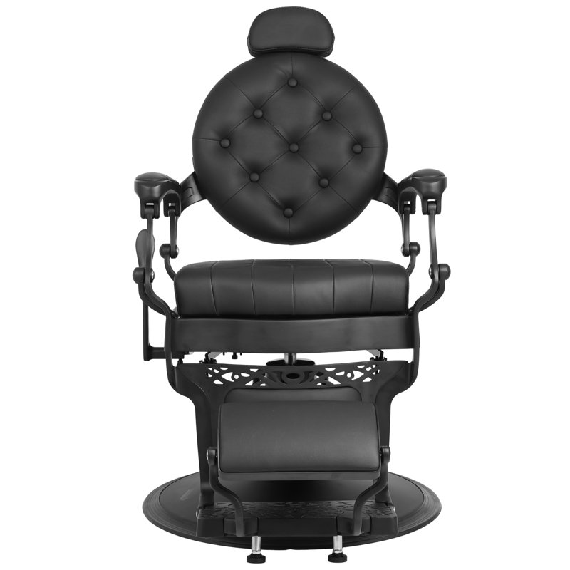  Fauteuil de barbier pivotant à 360 ° en cuir polyuréthane, fauteuil de salon inclinable avec structure en métal