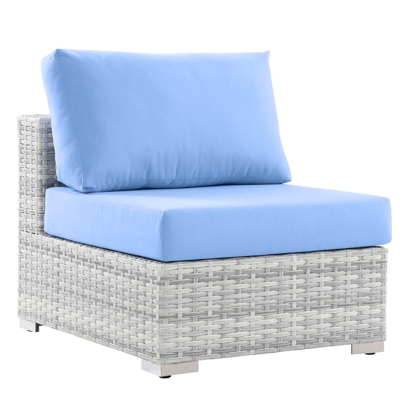 Fauteuil d'extérieur sans accoudoirs Convene, Bleu clair