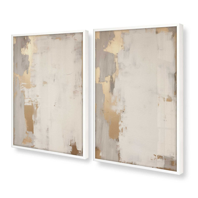 Golden Haze, ensemble de 2 impressions,, Blanc opaque, H 21 po x l 34 po