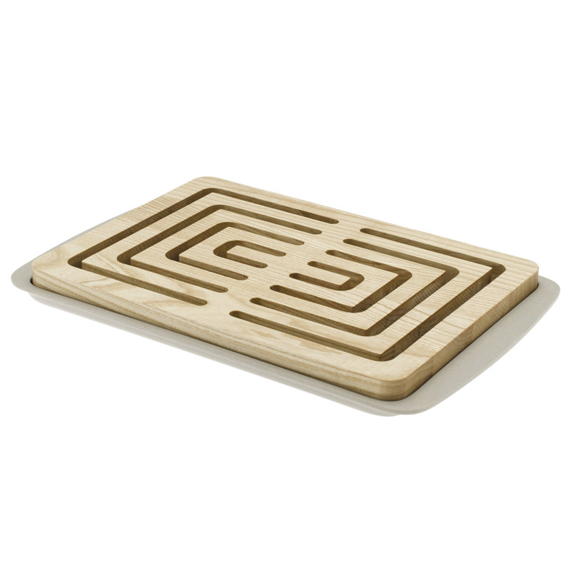 Planche à découper et plateau à miettes en bois de frêne clair Legnoart Vitto