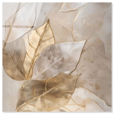 Acrylique Golden Boughs, art naturel élégant, prêt à être suspendu