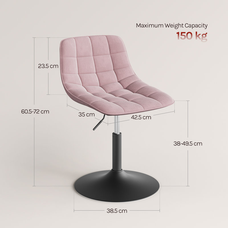 Tarquin Swivel Upholstered Adjustable Height Counter Stool, Pink