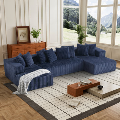 Modular Sectional Couch, U Shaped 4 Seater Free Combination Compression Sofa