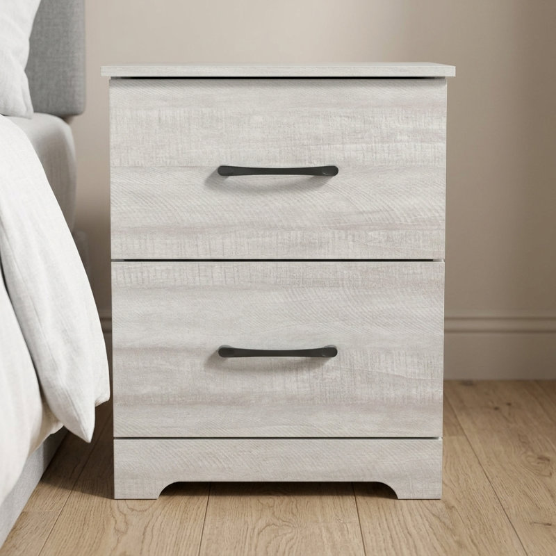Arkia 23.7'' Tall 2 - Drawer Nightstand, Dusty Gray Oak, Individual
