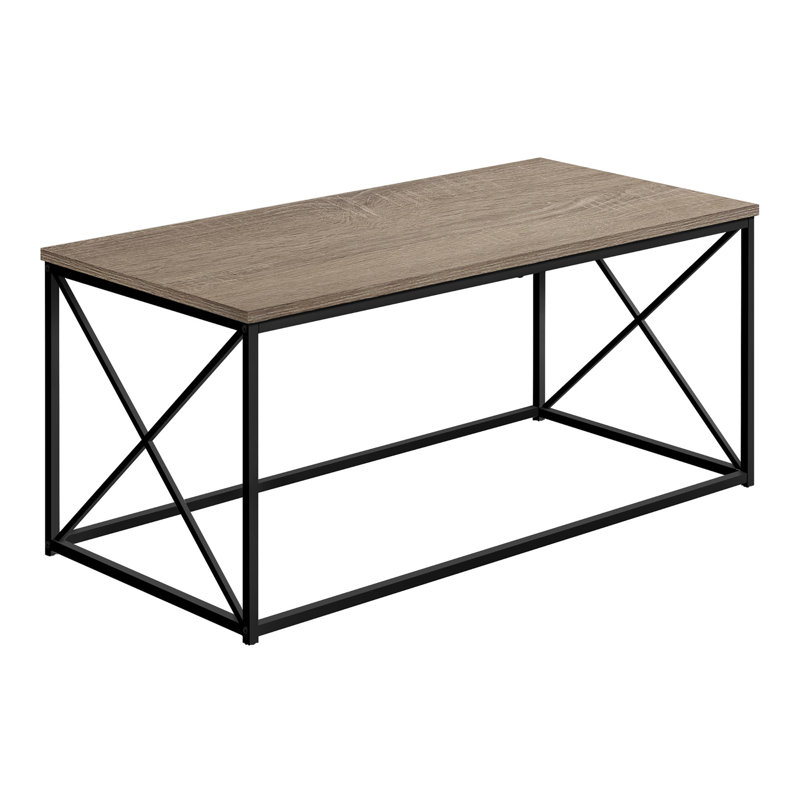 Table basse contemporaine Contemporary avec structure en métal noir, Taupe