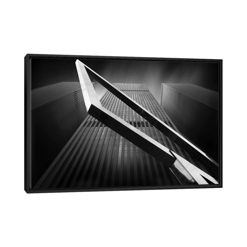 « sun triangle », reproduction de photo sur toile tendue, H 18 po x l 26 po x P 1,5 po, Toile avec cadre noir, Pas de tapis