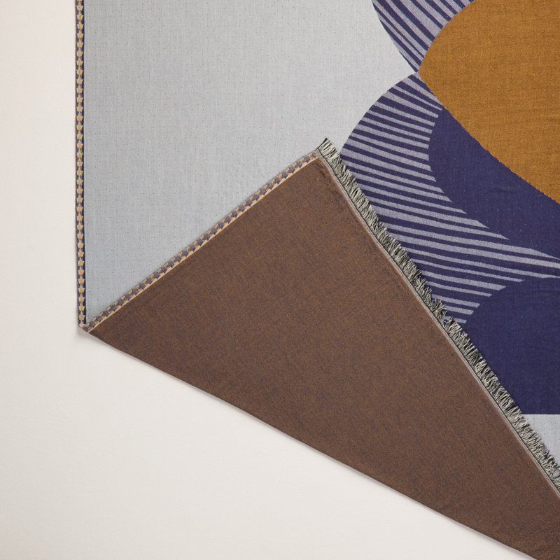 Madura Throw, White/Blue/Orange
