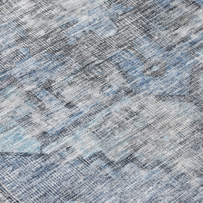 Machine Washable Indoor/Outdoor Xhevrie Blue Rug, Rectangle 1'8" x 2'6"