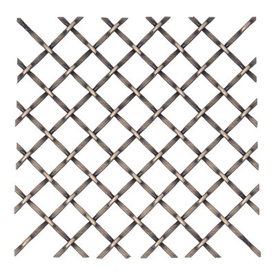 Round Flat Crimp Antique Brass Woven Wire Grill