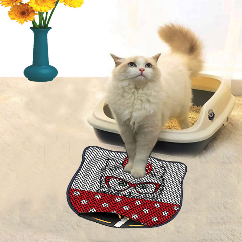 Durable Cat Litter Mat, 15.7 x 19.7 inches | 50% PVC / 50% Polyester, Machine Washable & Vacuum Friendly | Perfect for Easy Cleanup, Non-Slip Design to Keep Your Home Clean & Fresh, Ideal for Pet Owners