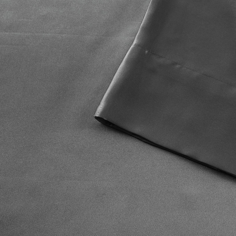Ensemble de draps en satin 6 pièces Gracie Mills Coralie, Ensemble de draps pour grand lit avec 1 drap-houss, Gris foncé