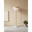 French-Style Glass, Marble & Solid Brass Floor Lamp