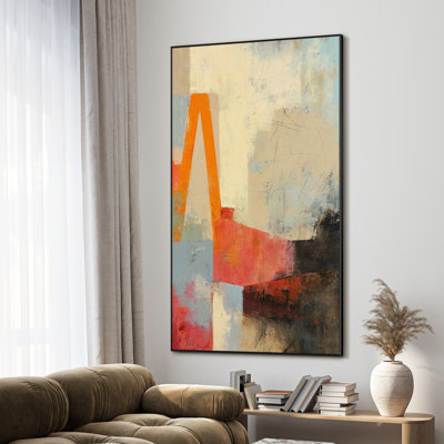 Extra Large Wall Art Fabric Print - Abstract Modern Artwork Artwork Decor for Living Room or Bedroom - "Frame Assembly Required (Unfinished Frame)"