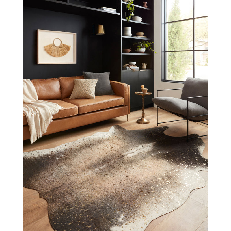 Duran Performance Cowhide Animal Print Indoor Rug, Rectangle 5' X 6'6"