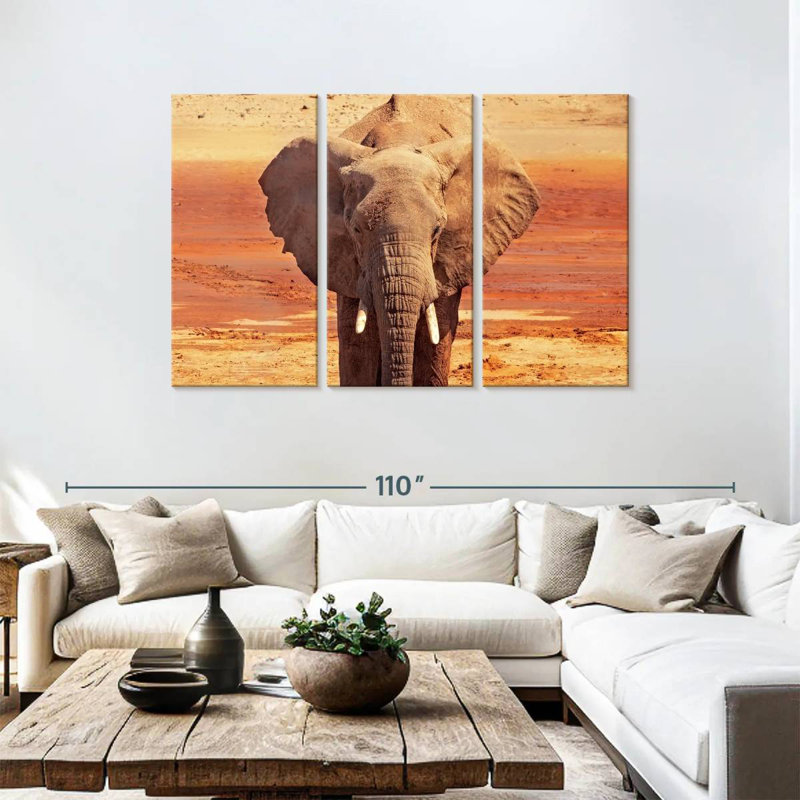 African Desert Elephant, 48" H x 74" W