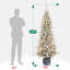 Arbre de Noël mince avec flocons de neige pré-éclairés-130071403