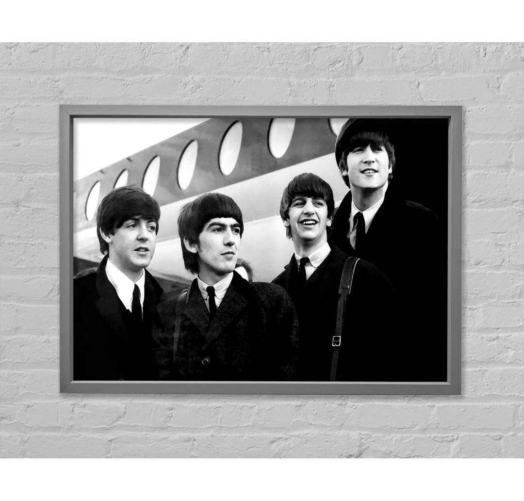 The Beatles Just Landed - Einzelbildrahmen Kunstdrucke auf Leinwand