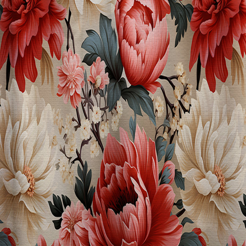 Motif victorien Boho Victorian Romance - Rideau floral - Velours obscurcissant - 1 panneau, L 52 po x L 108 po