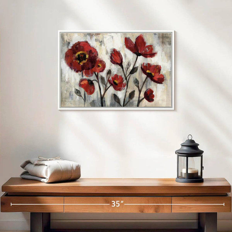 Simplicité florale, Cadre flottant blanc, 19 po x 13 po