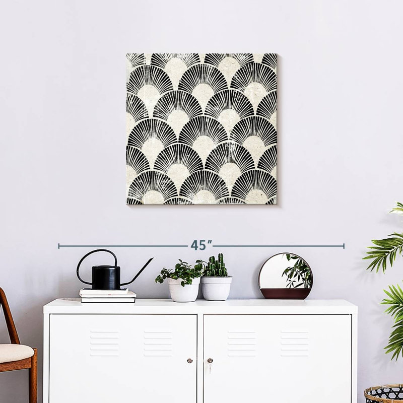 Blanc art déco I, H 24 po x l 24 po