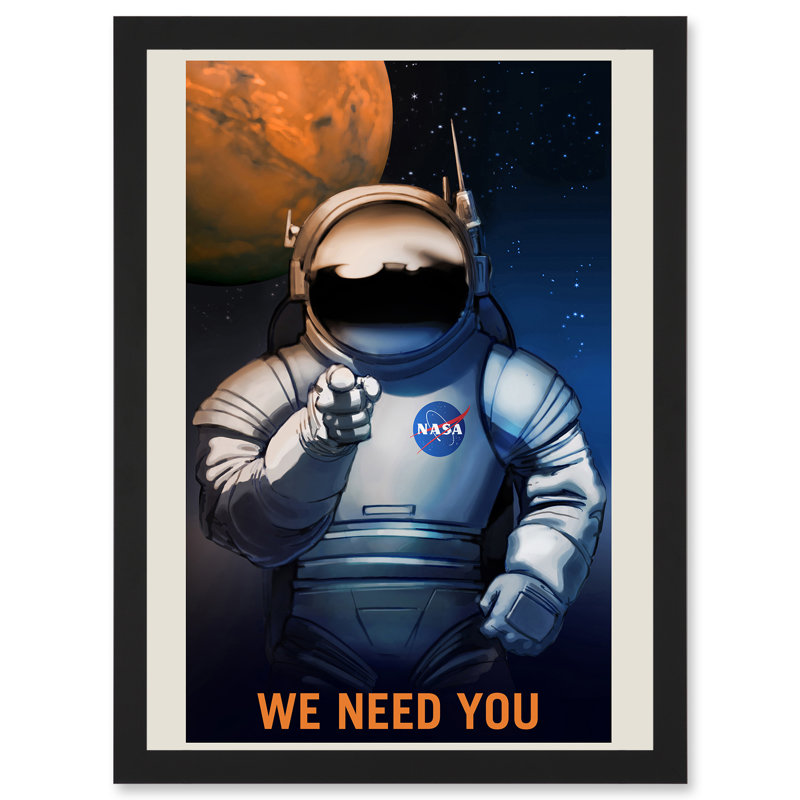 Nasa Poster Space Job Advert We Need You - Single Picture Frame Print