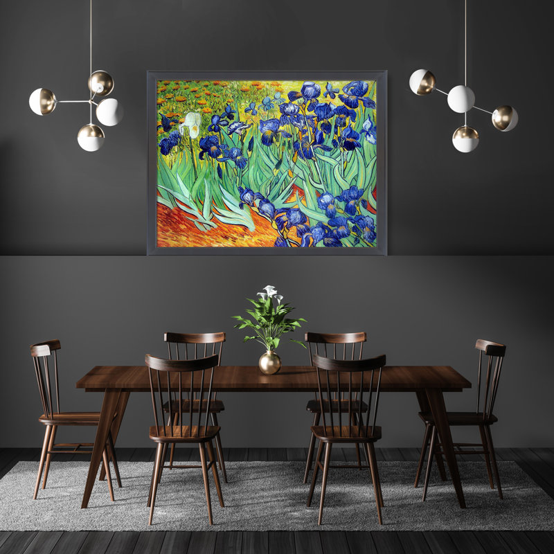 Iris par Vincent Van Gogh - peinture sur toile, Toile encadrée noire