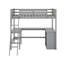 Lit mezzanine simple avec tablettes et bureau-2112855316