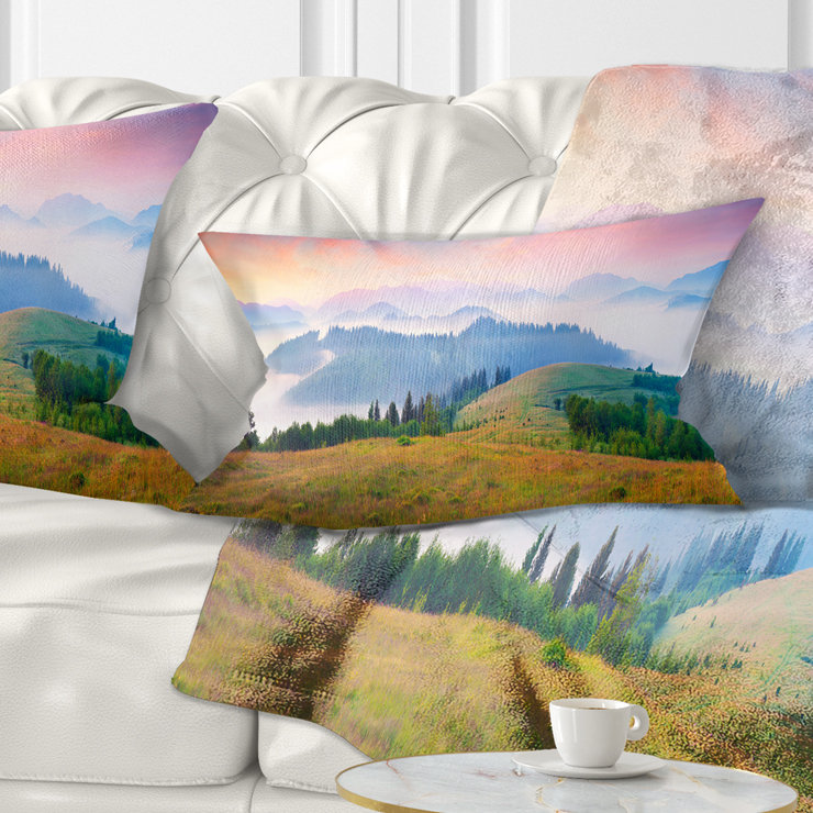 Coussin décoratif photo de panorama paysage carpathian