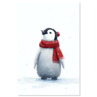 Décoration murale de Noël imprimé pingouin d'hiver par Art Remedy, prêt à accrocher, 30 x 45