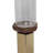 Gemo Hurricane Candle Holder With Gold Base, Mango Wood Accent 21 Inch-123079062